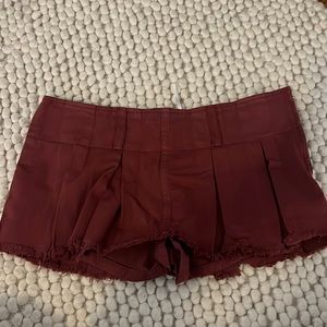 Free People Burgundy Mini Skort